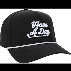 NWOT breezy brand  'Have A Day' Embroidered Rope Hat